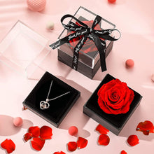 BrokSilent Preserved Rose Necklace with I Love You