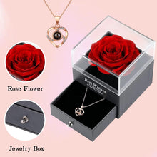 BrokSilent Preserved Rose Necklace with I Love You
