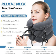 Jaximy Neck Stretcher for Neck Pain Relief, Cervical Traction Device, Neck Traction Device, Adjustable Inflatable Neck Brace & Cervical Neck Traction Device Home Use Decompression(Purple)