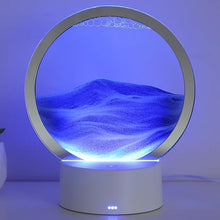 KPNUWN Moving Sand Art Liquid Motion, 3D Deep Sea Sandscape Color Quicksand Decor, Round Glass Moving Sand Art Picture Relaxing Desktop Home Office Work Decor (10 inch-Black)