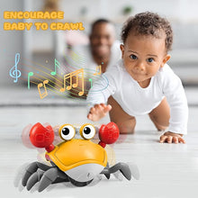 ZHVV Crawling Crab Toy, Infant Tummy Time Baby Toys, Fun Interactive Dancing Walking Moving Toy Babies Sensory Induction Crabs with Music, Baby Toys Boys Girls Toddler Birthday Gift